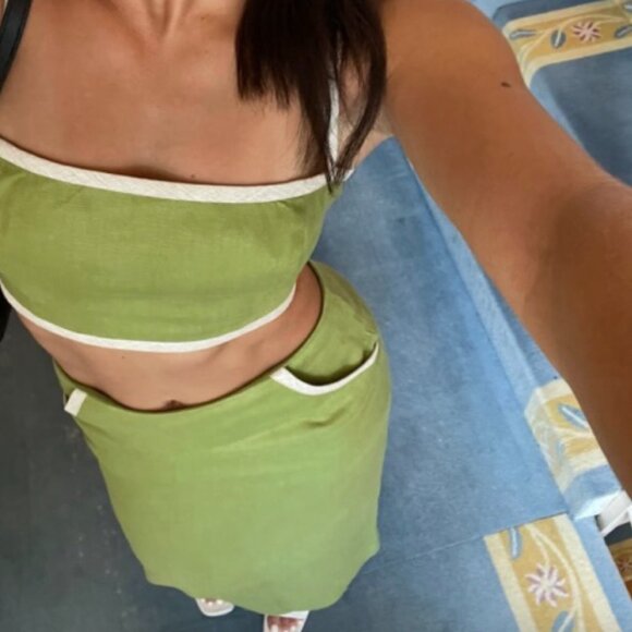 Reformation Elena Two Piece Linen Set (sz 6) - Picture 2 of 12